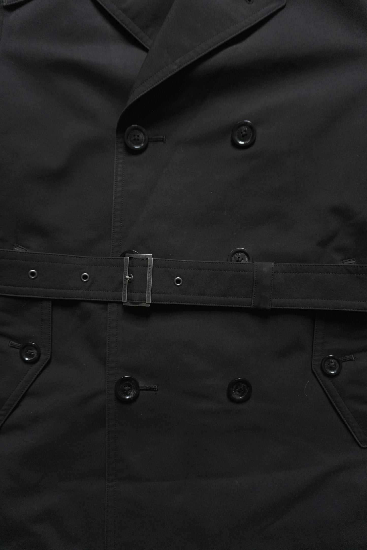 Burberry Black Trench Coat Vintage Black Label Rare Men's Small