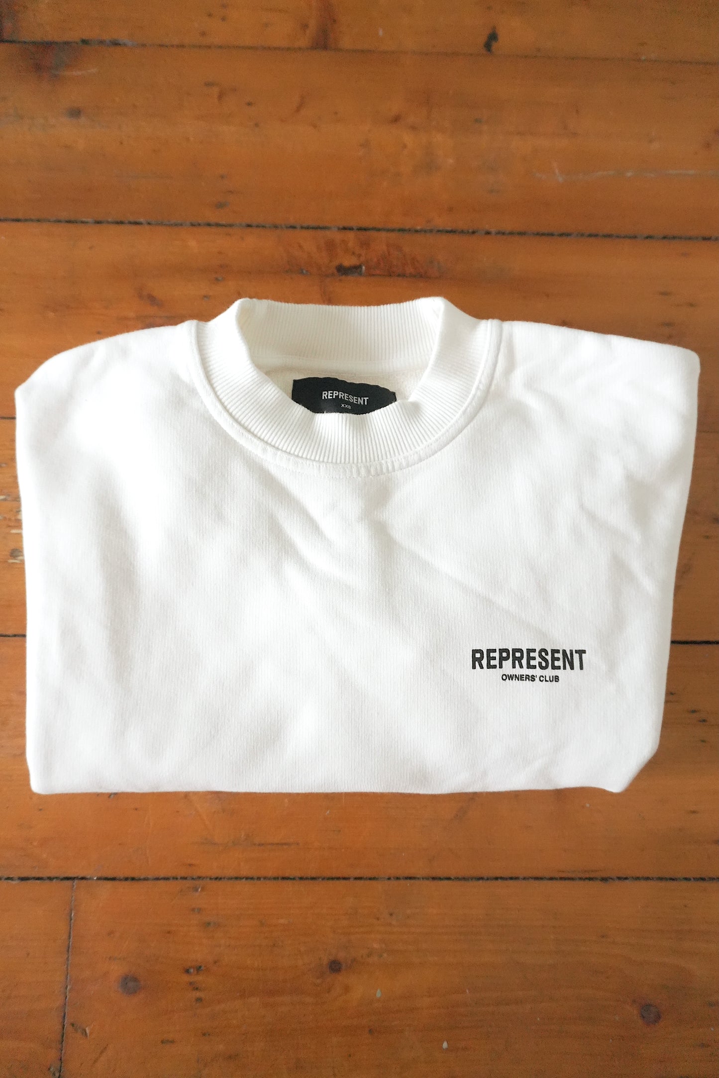Represent Sweatshirt White Owner's Club Men's 2XS 100% Cotton Crew Neck NWOT