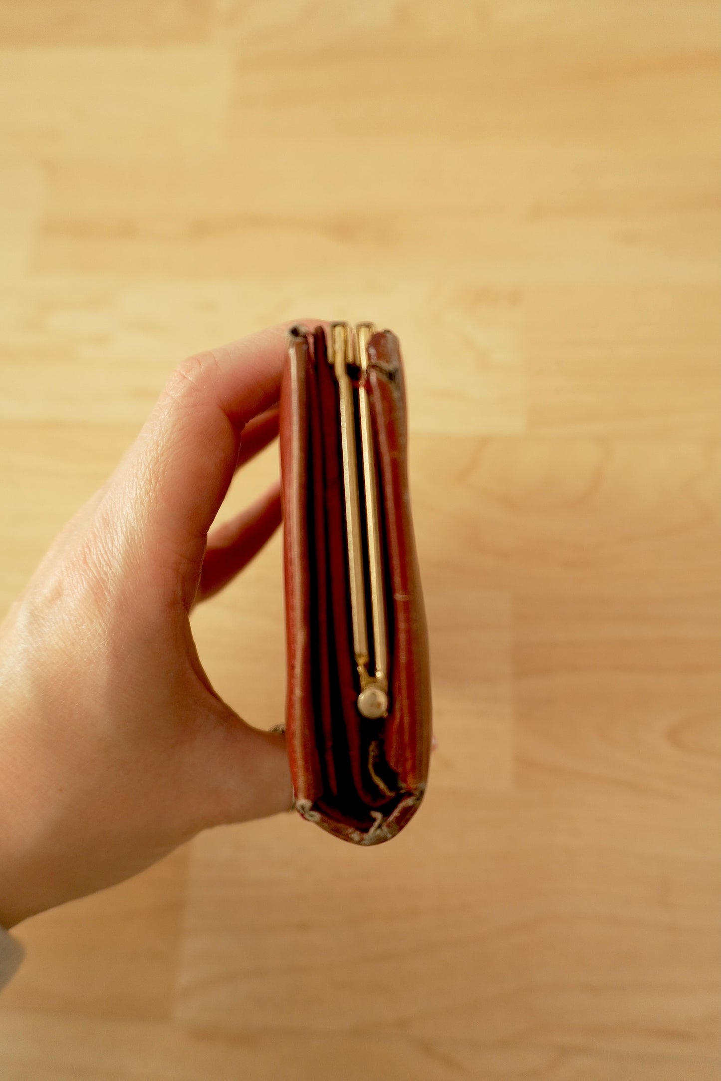Vintage Gucci Red Leather Ophidia Wallet Gold GG Clasp Web Strip Women's