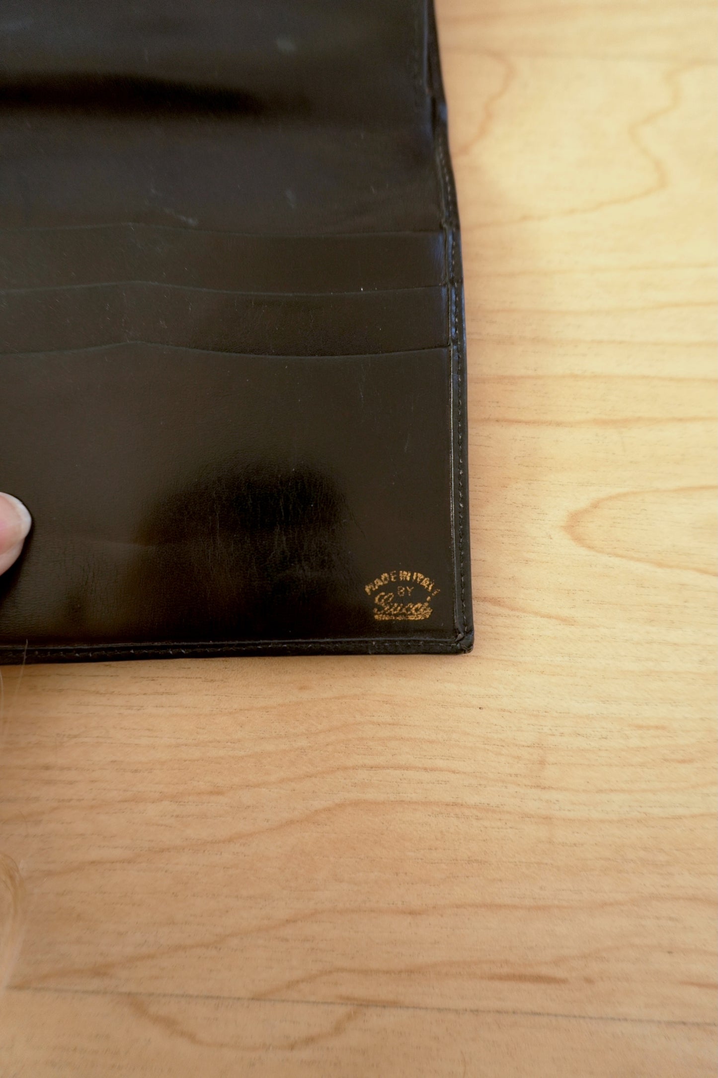 Vintage Gucci GG Canvas Wallet Black Leather Web Stripe Silver Logo Monogram