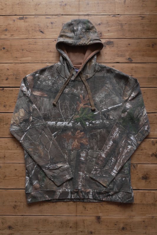 Hoodie Vintage Realtree 2000's Y2K Green Brown Camo Streetwear Men's Large