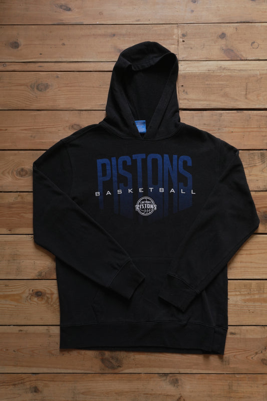 Hoodie Vintage NBA Detroit Pistons Champion Blue Label Black Men's Large