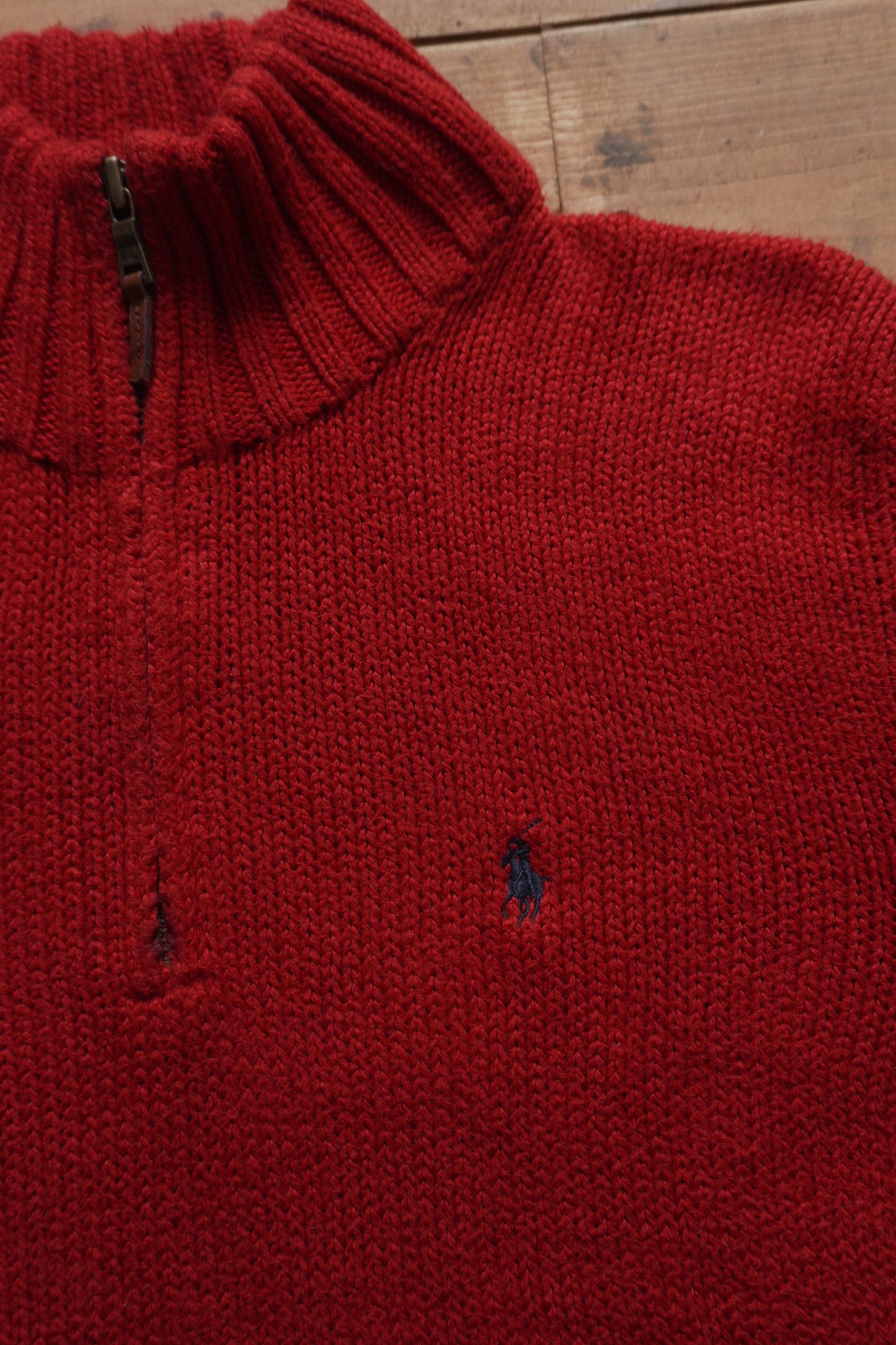Vintage Polo Ralph Lauren Quarter Zip Sweater 2000's Y2K Men's Small Knitwear