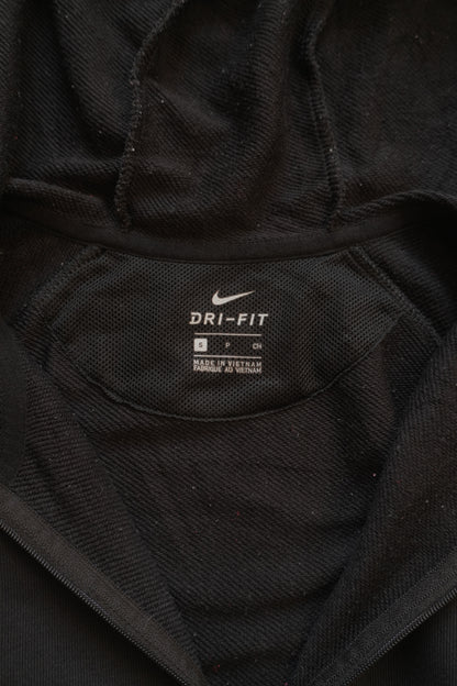 Hoodie Nike Dri-FIT 2010's Black Men's Small Lower Hem Design Full Zip