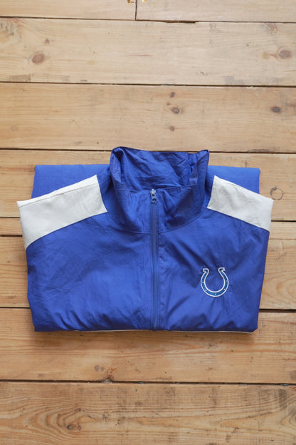 Vintage 90s Windbreaker Jacket NFL Reebok Men's Indianapolis Colts Blue White Full Zip XXL