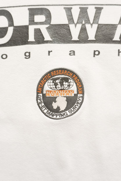 Vintage Sweatshirt Norway Geographic 80s 90s Cream Men's Small Crew Neck