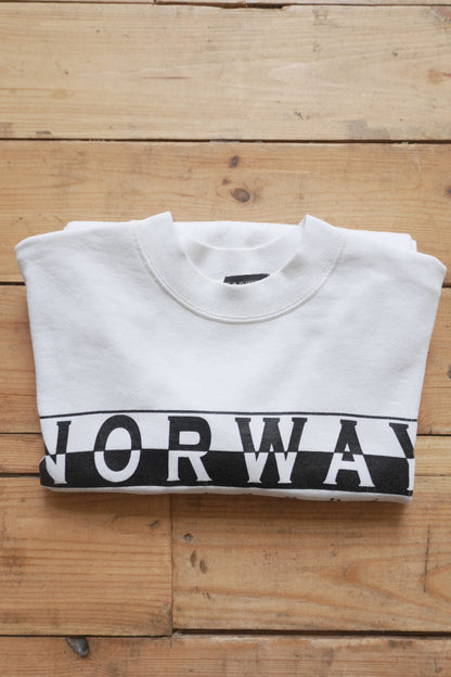 Vintage Sweatshirt Norway Geographic 80s 90s Cream Men's Small Crew Neck