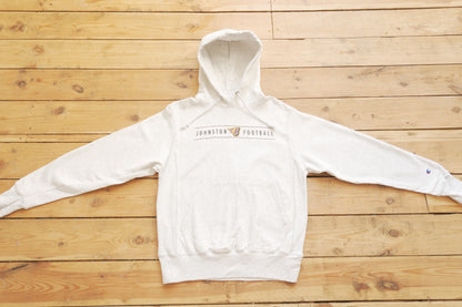Hoodie Vintage Reverse Weave Champion Grey "C logo" on Sleeve Cotton  Johnson Football Men's Small