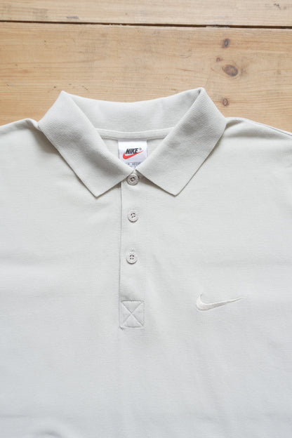 Nike Polo Shirt Cream Men's Medium Short Sleeve T-shirt Collared
