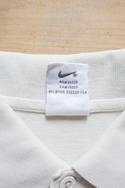 Nike Polo Shirt Cream Men's Medium Short Sleeve T-shirt Collared