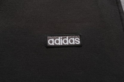 Vintage Adidas Sweatshirt Black White Grey V-neck White Arm Stripes Men's XL