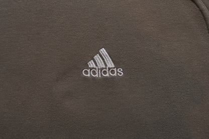 Adidas Sweatshirt Olive Khaki Green Grey Arm Stipe Men's XL Long Sleeve V-neck