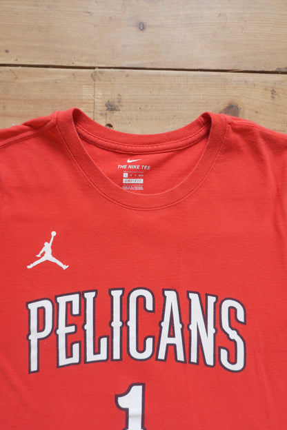 Nike Jordan T-shirt Dri-FIT Pelicans Zion Williamson Red Kid's Large Ages 14-16