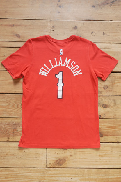 Nike Jordan T-shirt Dri-FIT Pelicans Zion Williamson Red Kid's Large Ages 14-16