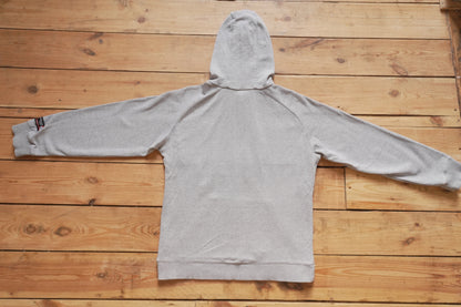 Vintage Nike Hoodie Grey Black Swoosh Patch on Chest Men's Medium