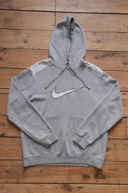 Nike Hoodie Grey White Shoulder Detail Men's Medium Sportswear