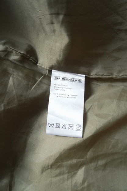 Kappa Puffer Jacket 90's VIntage Coat Khaki Green Black Men's Medium Turtleneck Full Zip White Logo