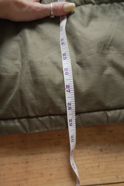 Kappa Puffer Jacket 90's VIntage Coat Khaki Green Black Men's Medium Turtleneck Full Zip White Logo