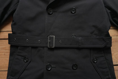 Burberry Black Trench Coat Vintage Black Label Rare Men's Small