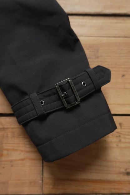Burberry Black Trench Coat Vintage Black Label Rare Men's Small