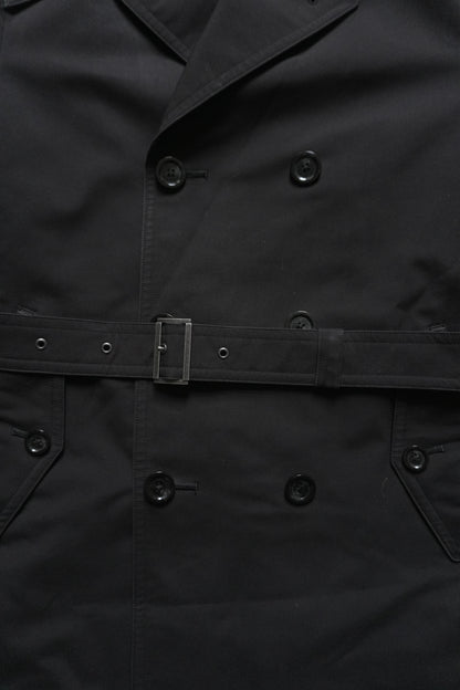 Burberry Black Trench Coat Vintage Black Label Rare Men's Small