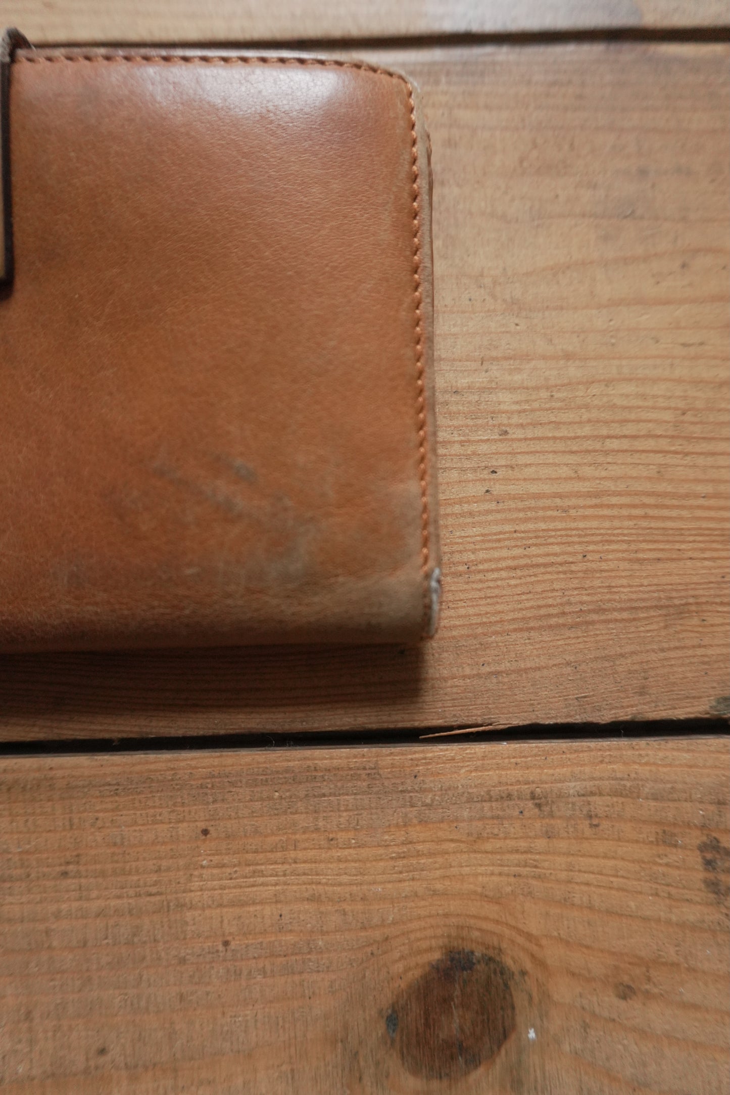 Dior Wallet Vintage Brown Leather Tan Calfskin Purse Gold Buckle Y2K Saddle