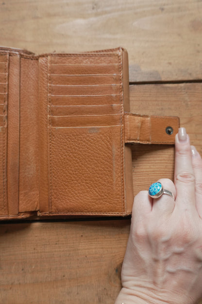 Dior Wallet Vintage Brown Leather Tan Calfskin Purse Gold Buckle Y2K Saddle