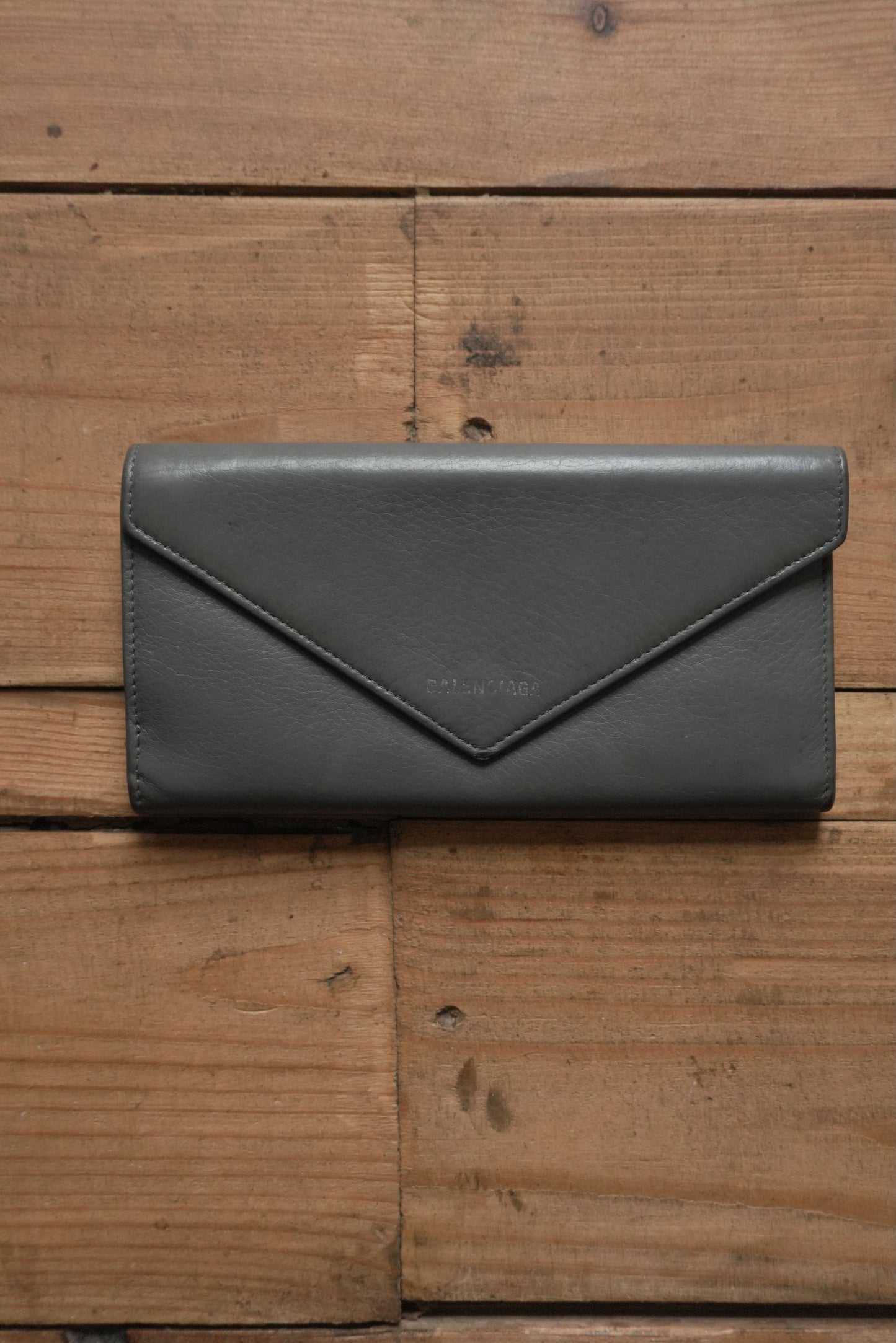 Balenciaga Grey Wallet Long Purse Women's