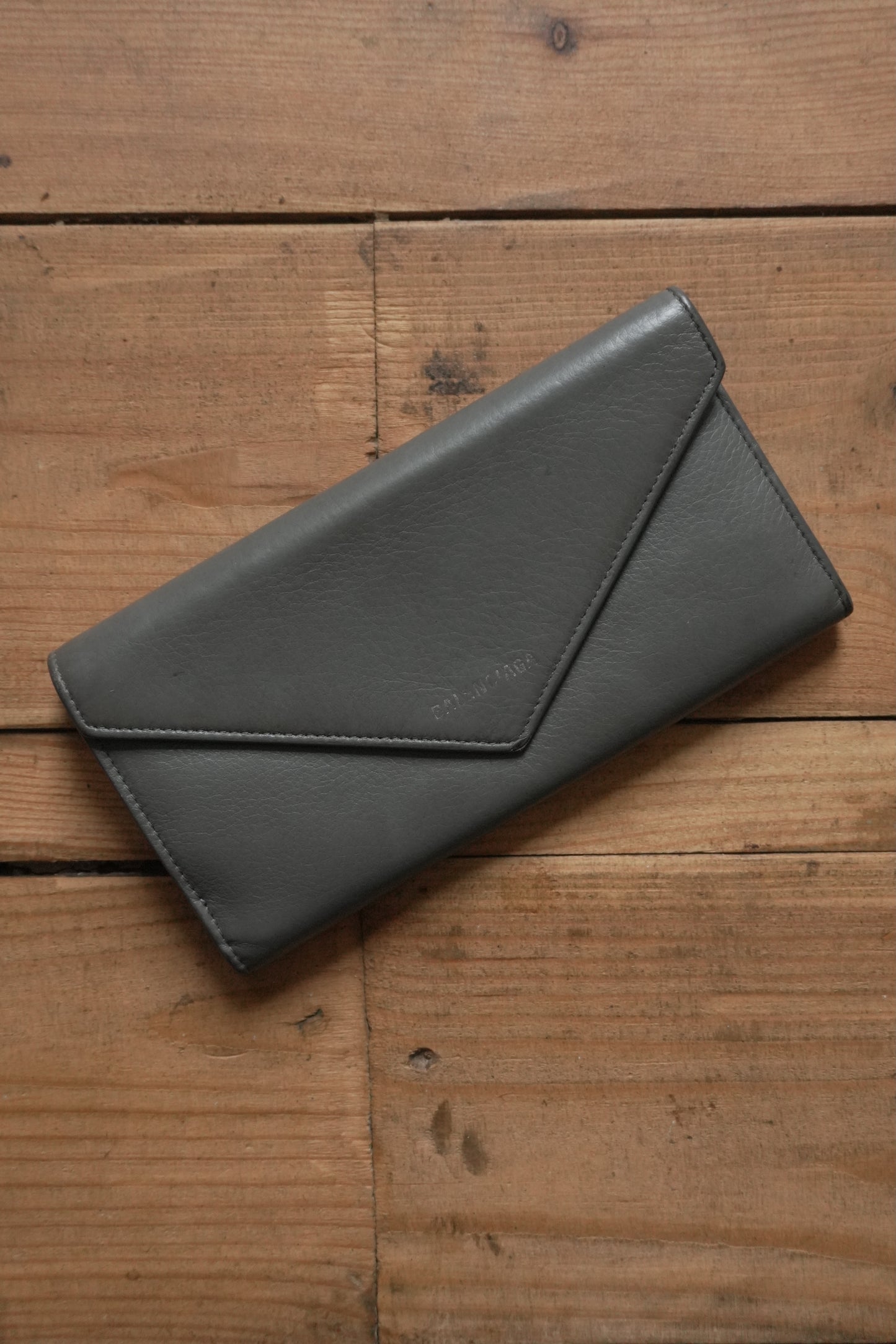 Balenciaga Grey Wallet Long Purse Women's