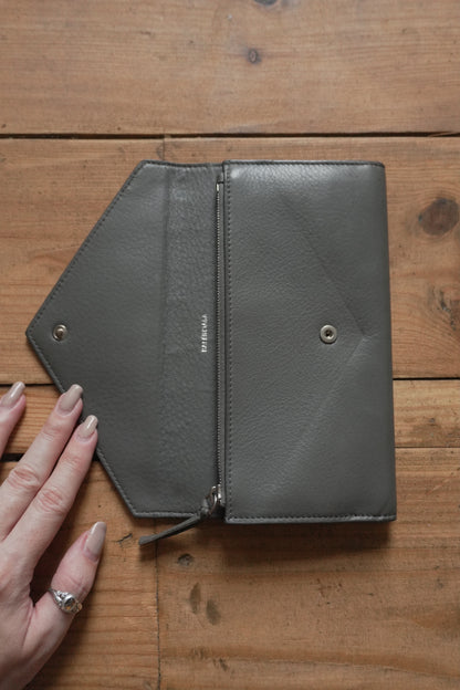 Balenciaga Grey Wallet Long Purse Women's