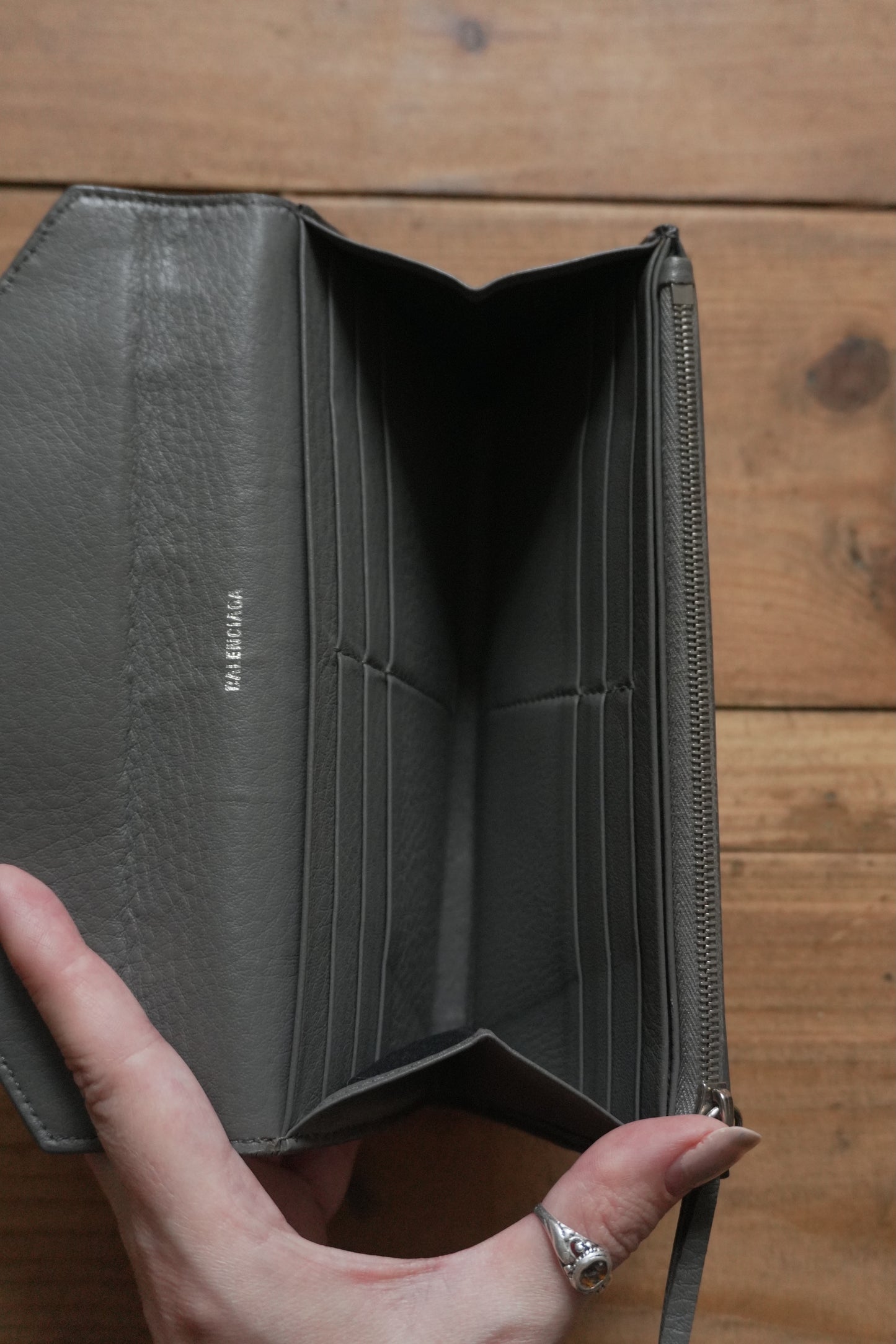 Balenciaga Grey Wallet Long Purse Women's