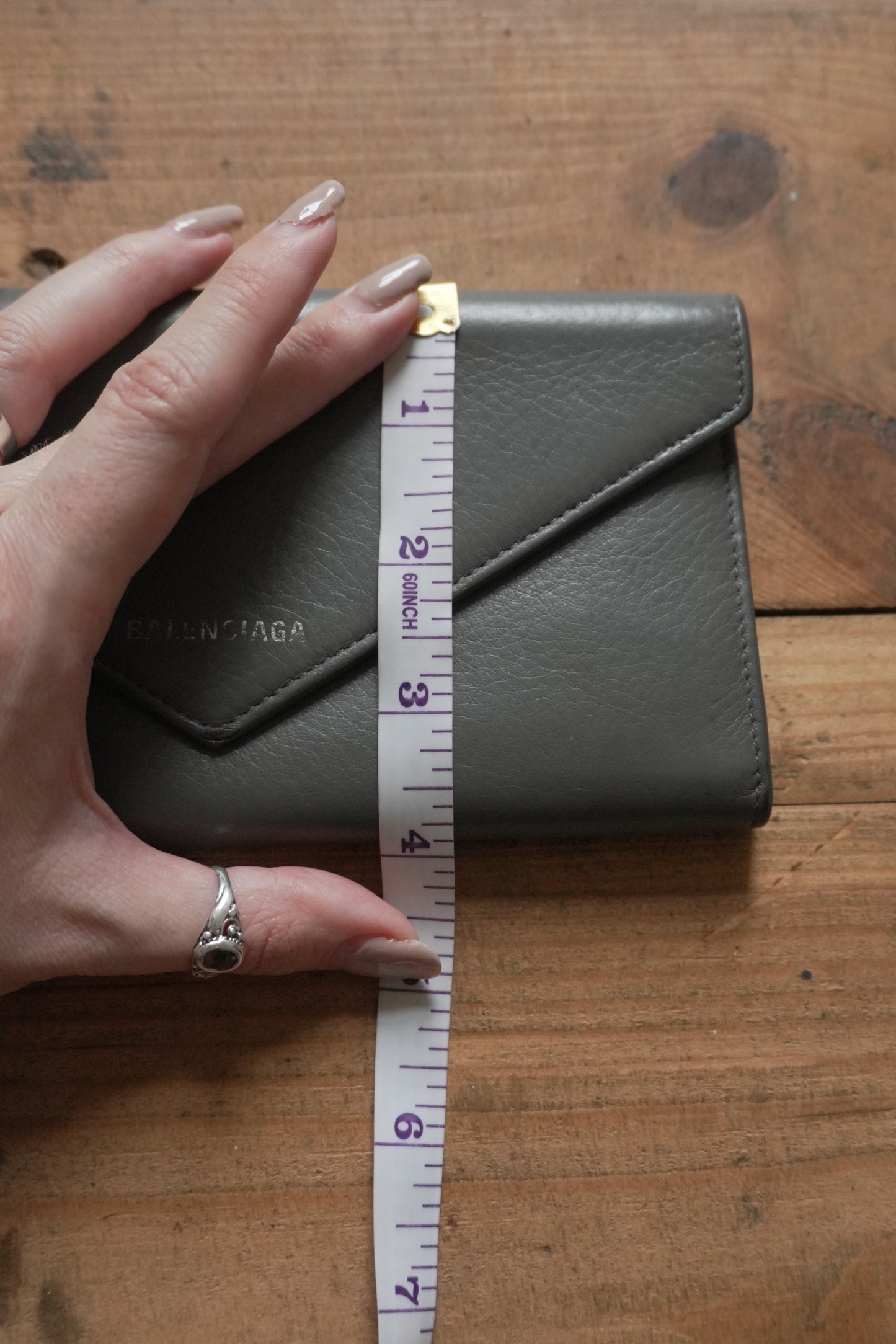 Balenciaga Grey Wallet Long Purse Women's