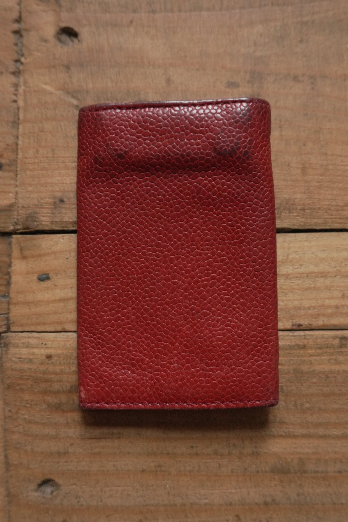 Chanel Leather Key Case Caviar Red Key Holder 6 Ring