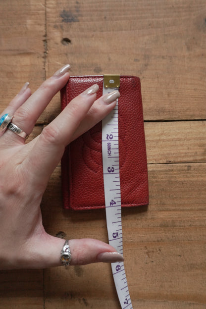 Chanel Leather Key Case Caviar Red Key Holder 6 Ring