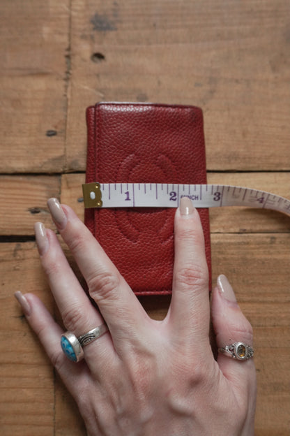 Chanel Leather Key Case Caviar Red Key Holder 6 Ring