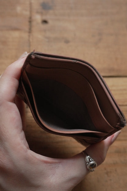 Bottega Veneta Card Holder Leather Card Case Brown Woven Intrecciato