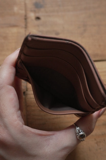 Bottega Veneta Card Holder Leather Card Case Brown Woven Intrecciato