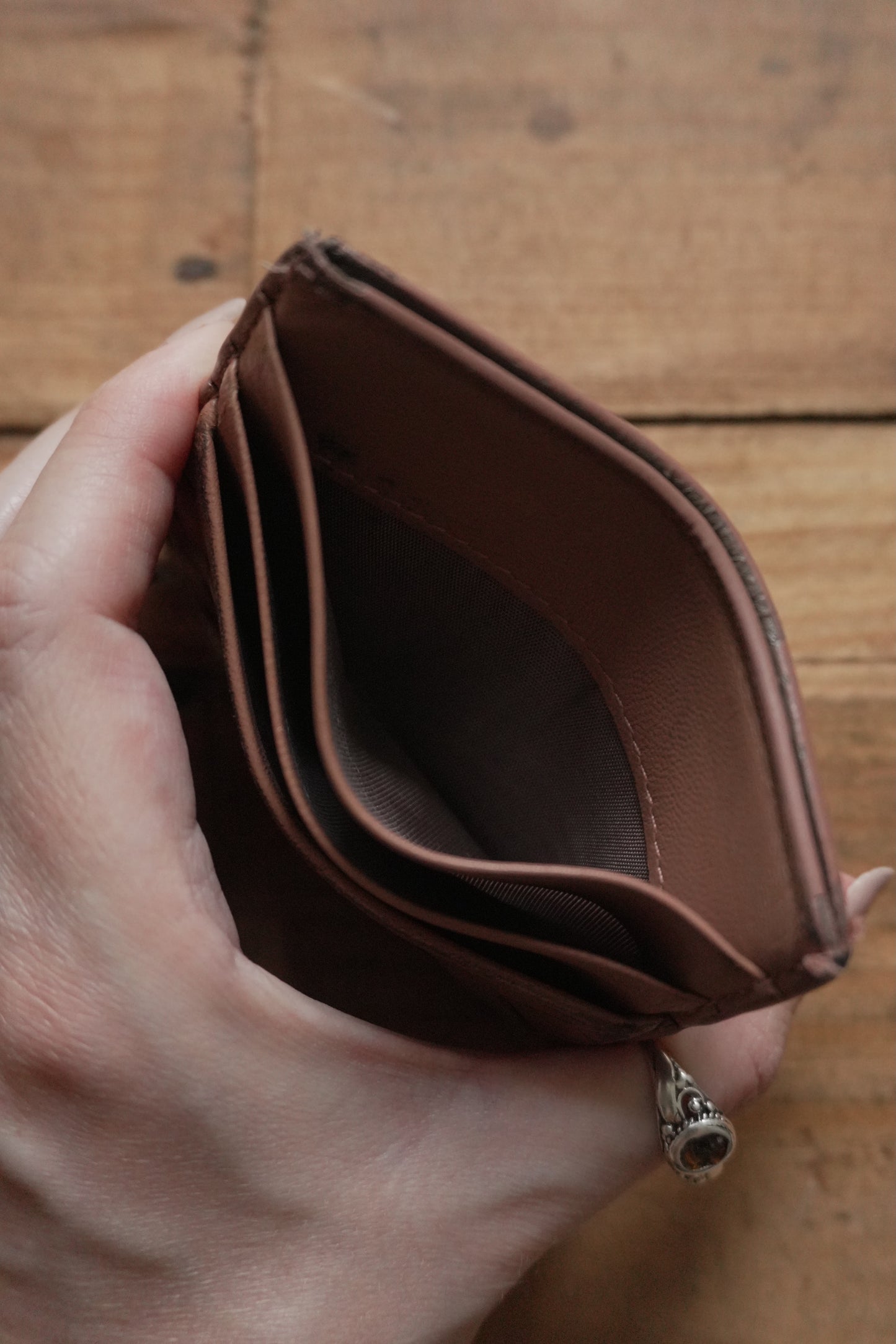 Bottega Veneta Card Holder Leather Card Case Brown Woven Intrecciato