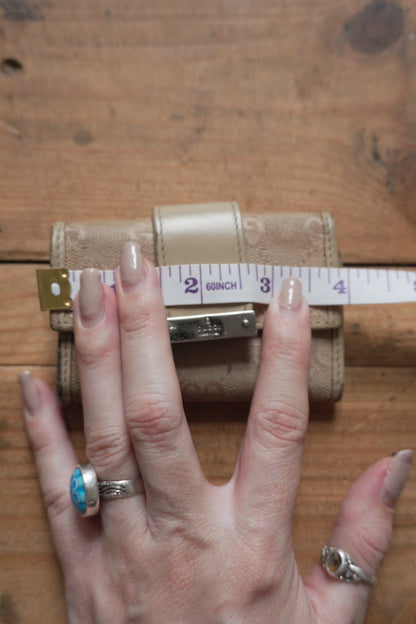 Gucci Key Holder Light Brown Leather Canvas Beige Key Case