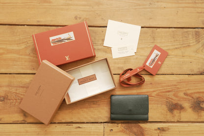 Louis Vuitton Green Leather Keycase Epi Leather Keyholder with Box