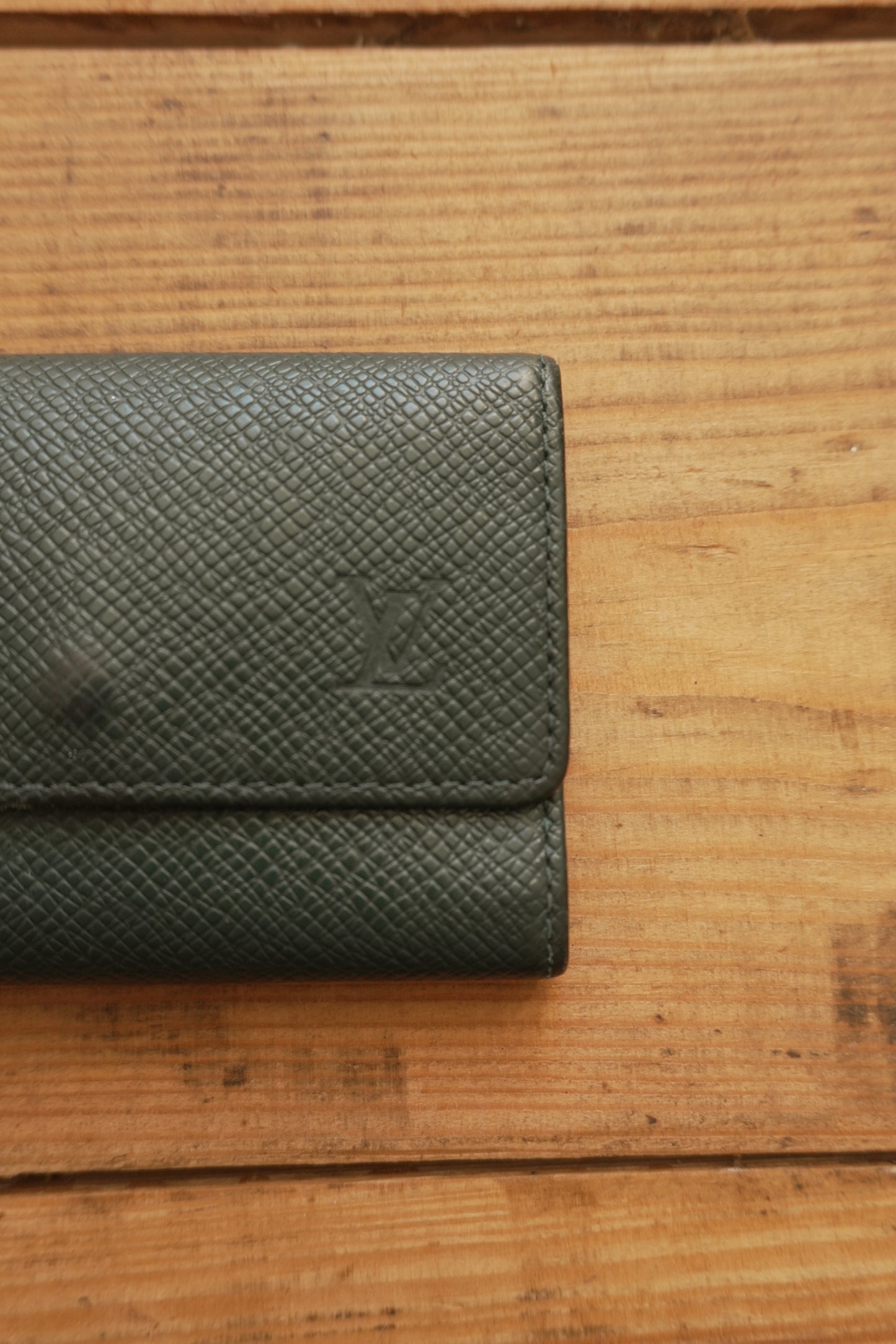 Louis Vuitton Green Leather Keycase Epi Leather Keyholder with Box