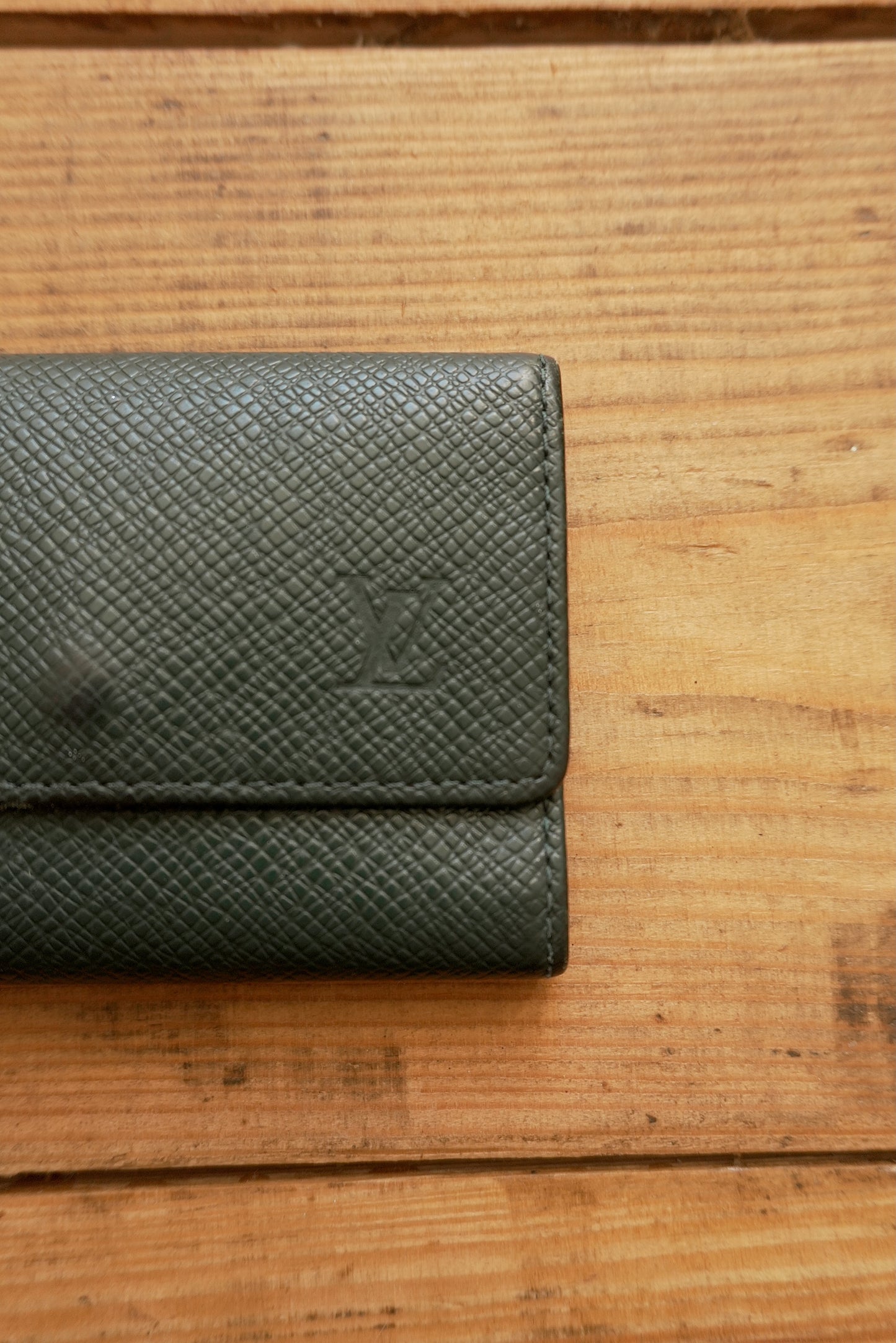 Louis Vuitton Green Leather Keycase Epi Leather Keyholder with Box