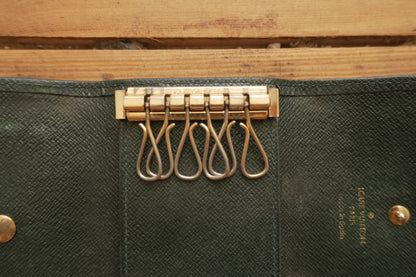 Louis Vuitton Green Leather Keycase Epi Leather Keyholder with Box