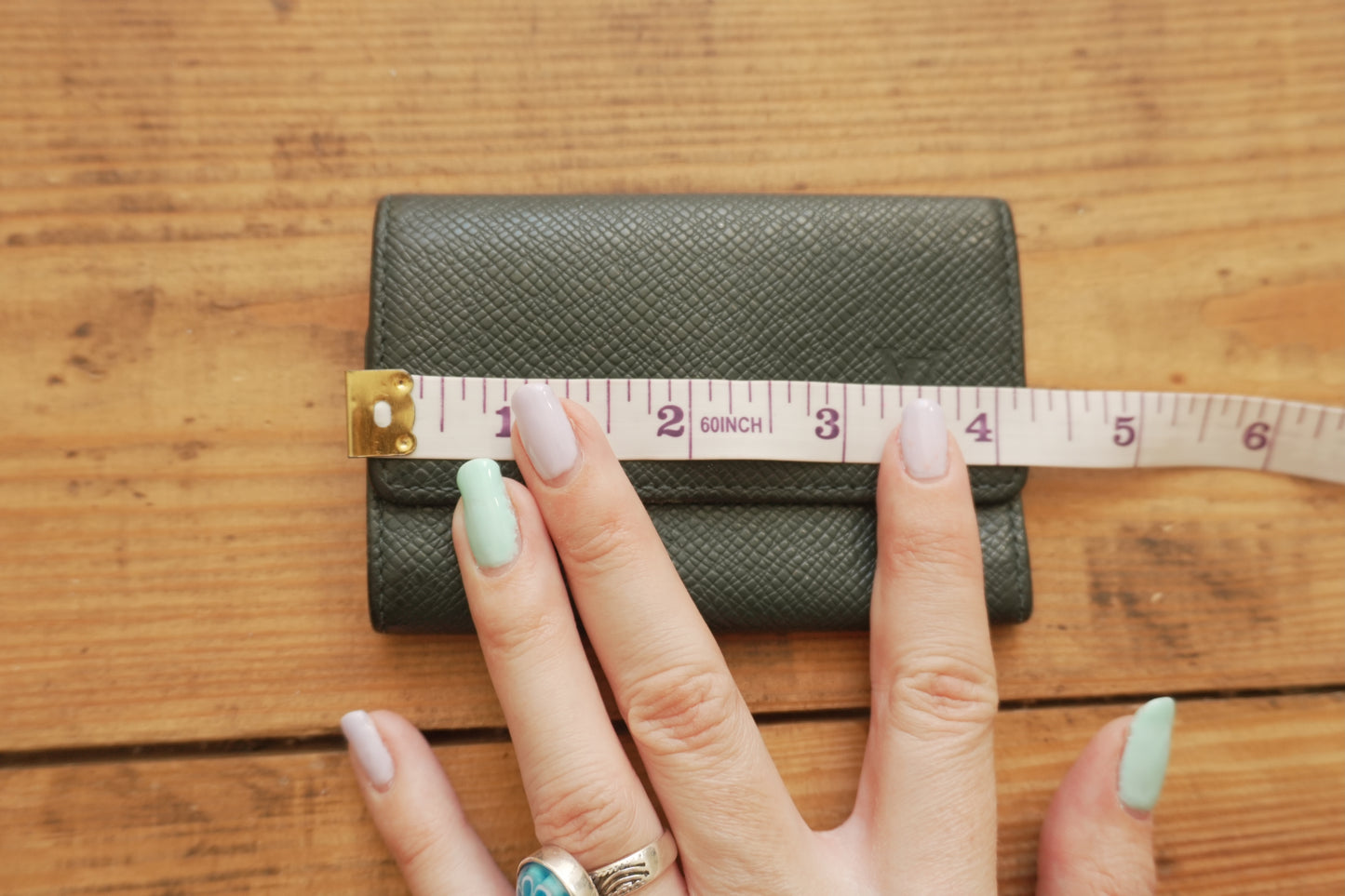 Louis Vuitton Green Leather Keycase Epi Leather Keyholder with Box