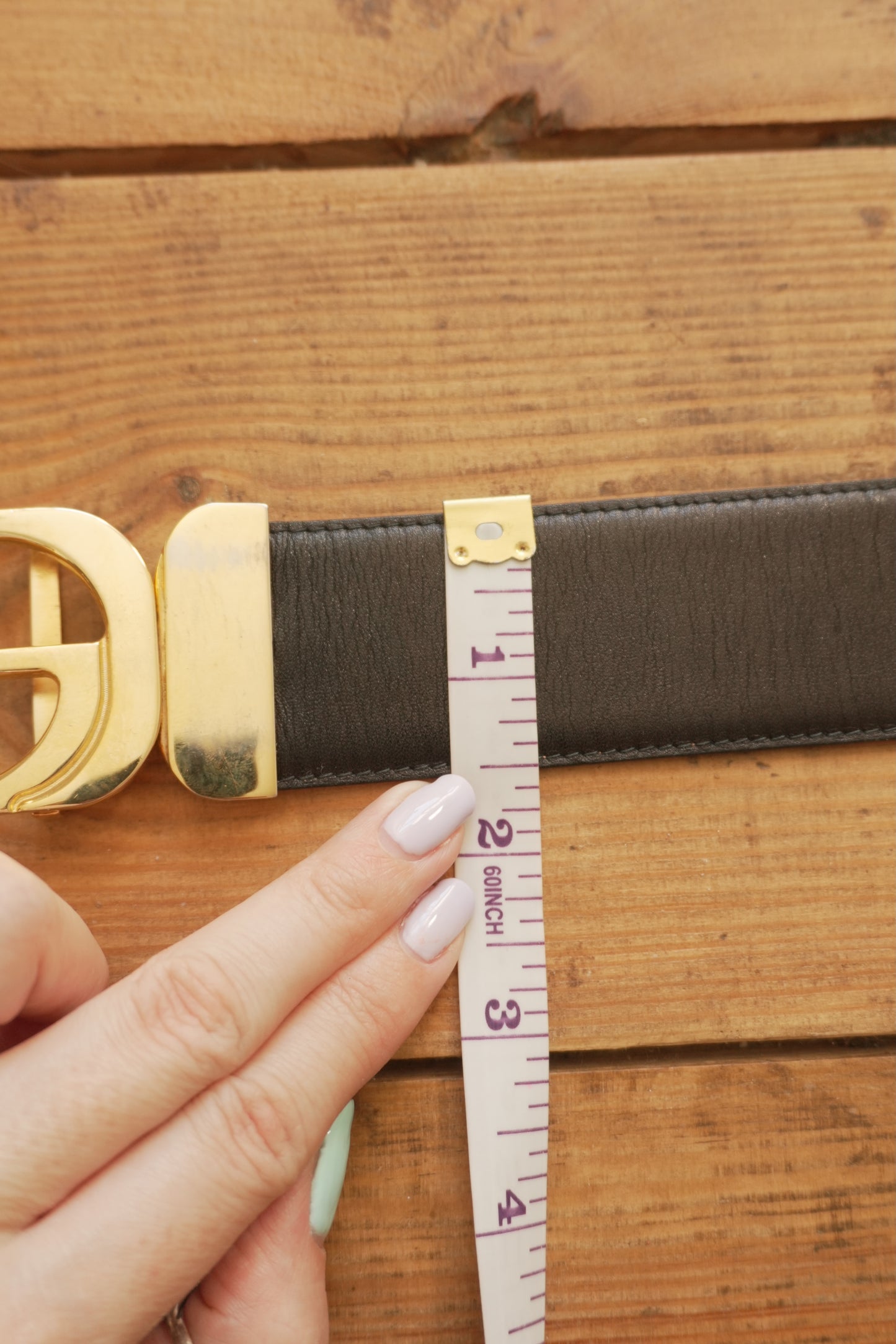 Gucci Vintage Leather Belt Reversible Black Brown Gold Buckle GG Logo Women's Adjustable