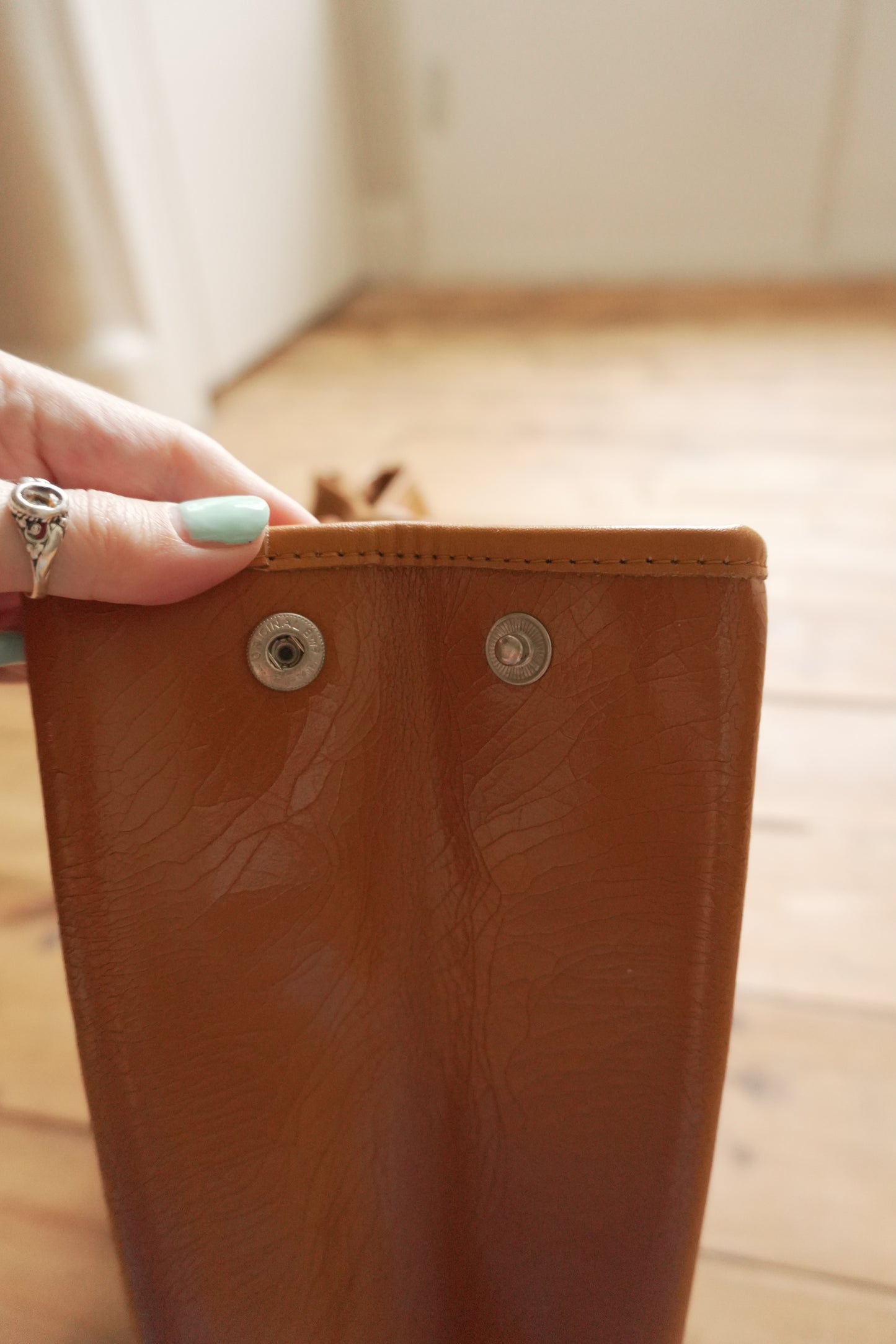 Longchamp Leather Tote Bag Orange Roseau Handbag Horse Logo with dust bag