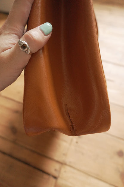 Longchamp Leather Tote Bag Orange Roseau Handbag Horse Logo with dust bag