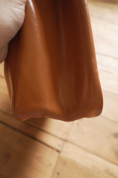 Longchamp Leather Tote Bag Orange Roseau Handbag Horse Logo with dust bag