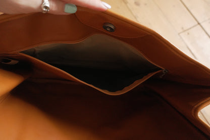 Longchamp Leather Tote Bag Orange Roseau Handbag Horse Logo with dust bag