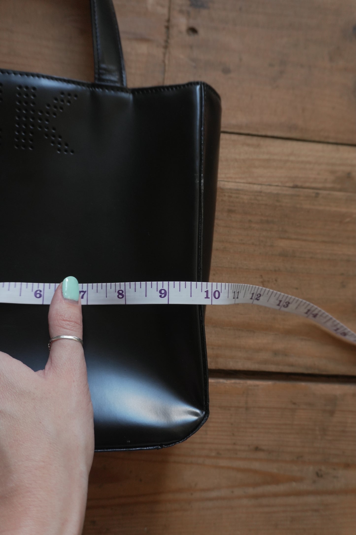 Calvin Klein Vintage Black Leather Tote Bag Women's Handbag Double Handle